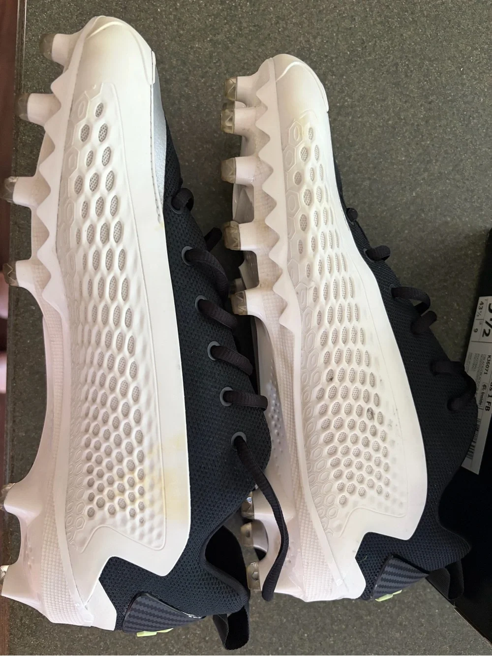 adidas Anthony Edwards 1 Low Football Cleat - Black/White/Green Accent